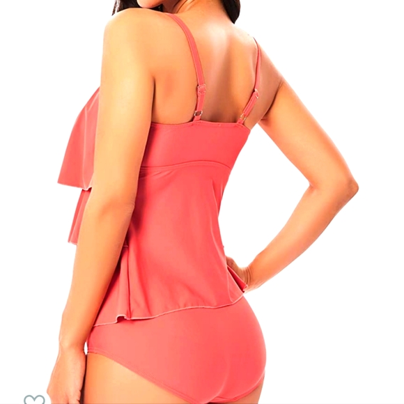 NWT **Black** Plus Sized Two Piece Tankini Swimsuit - Size Medium - Picture 3 of 7